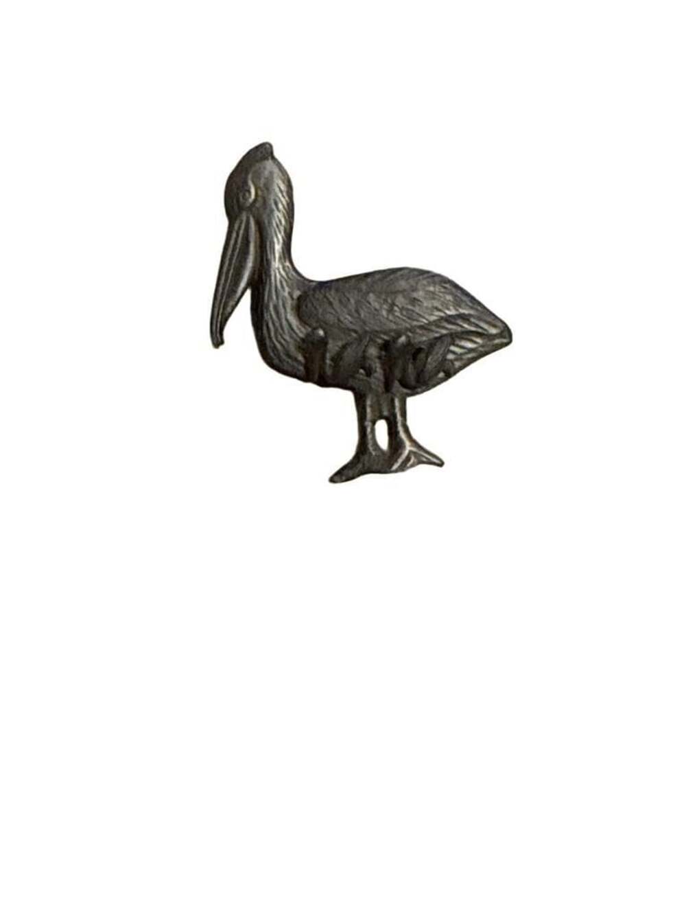 Vintage Pewter Pelican Bird Brooch Pin With Chicks earrings